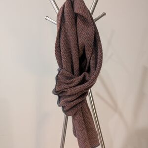 Elegant Italian Scarf Neck Warmer. Orange and Charcoal